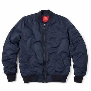 Dickies Mens Bomber Jacket Navy Blue Full Zip Flight Jacket S-Medium